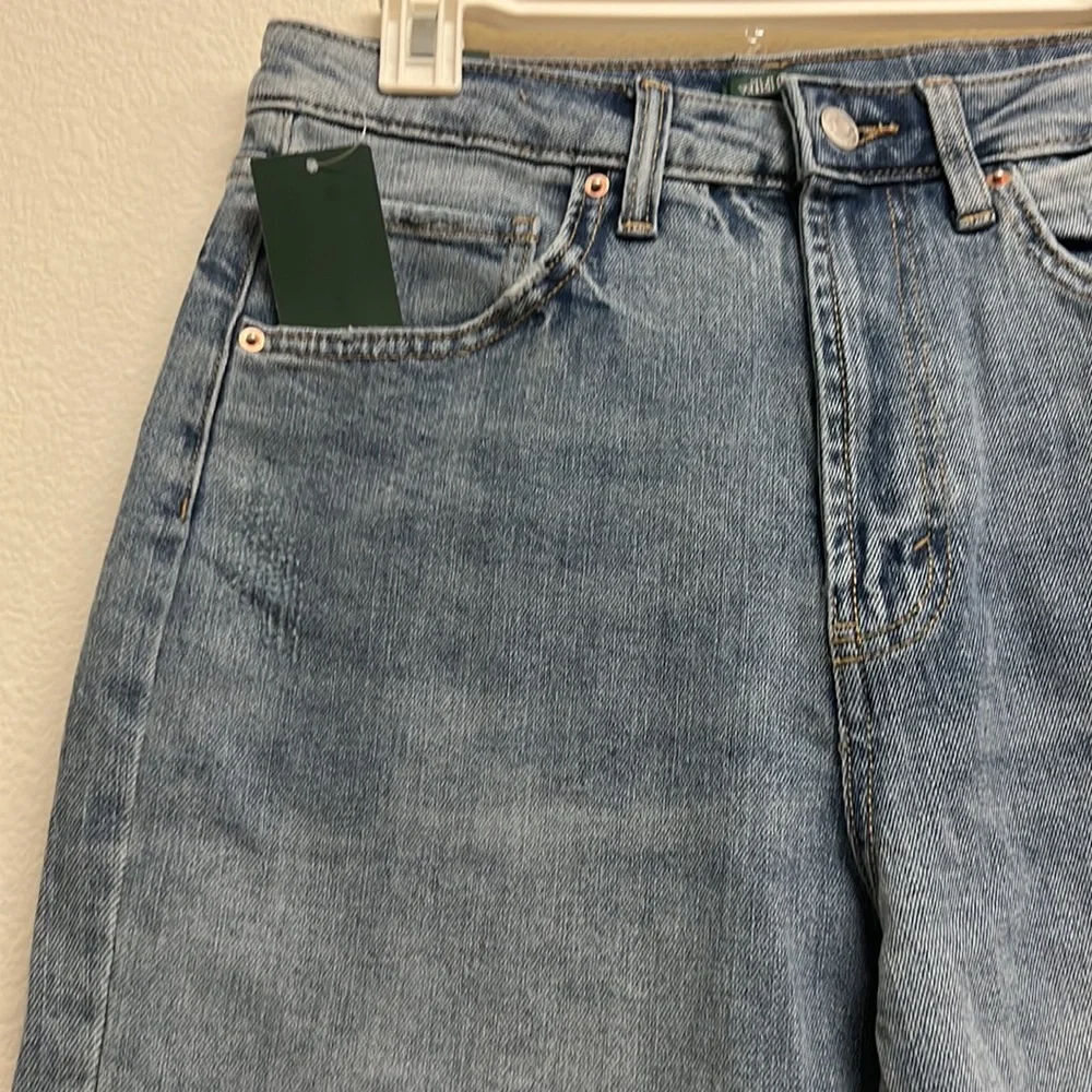 wild fable Distressed High-Rise Mom Jeans in Mid Blue - Picture 5 of 14
